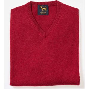 Osborne Knitwear Trui met V hals - Sweater heren in Lamswol - Pullover Heren - Poppy Melange - 6XL