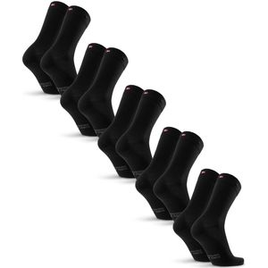DANISH ENDURANCE Merinowol Sokken met Knoop - Warme Sokken - voor Dames en Heren - 5 Paar - Zwart - Maat 39-42