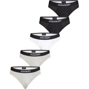 Lyle & Scott 5-pack heren slips - zwart - wit - grijs - katoen - set verpakking - maat M