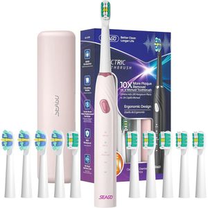 Elektrische Tandenborstel met 10 Borstelkoppen, 3 Modi en 60 Dagen Batterijduur - Ideaal voor Thuis en Op Reis