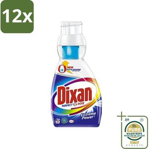 Dixan Perfect Dose - Vlekkenkampioen - Extreme Power - Witte, Gekleurde & Zwarte Was - 26 Wasbeurten - Voordeelverpakking - 12 stuks - Dixan - Extreme Power