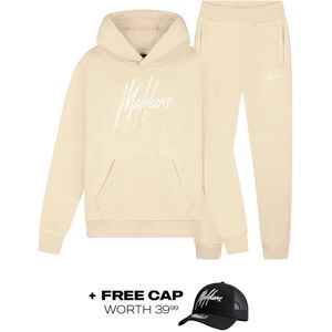Malelions Kids Essentials Tracksuit - Beige/White 4-104
