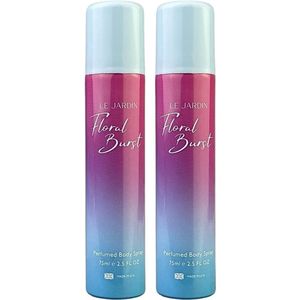 Le Jardin Floral Burst Body Spray - Omhult Je Huid met een Heerlijke Delicate Bloemengeur - Milde Alcoholvrije Bodyspray die de Gevoelige Oksels Niet Irriteert - 2 x 75 ml