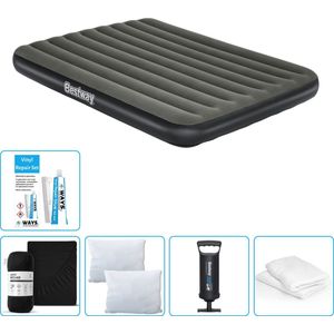 Bestway luchtbed - 2-Persoons - 152 x 203 x 25 cm - Groen - Inclusief Hoeslaken - Kussen - Kussenbeschermer - Pomp en Reparatieset