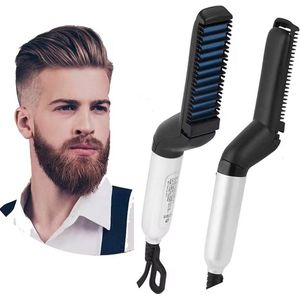 ZenithGlow Baard Stijltang - Baard Borstel - Baardstyler - Haar Stijlborstel heren - Mini Stijltang Voor Kort Haar - Hot Comb - Haarverzorging - Voor Dun en Dik Haar
