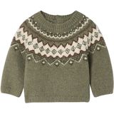 Jacquard - Trui - Kaki - Voor Babyjongens - Gebreid Jacquardpatroon