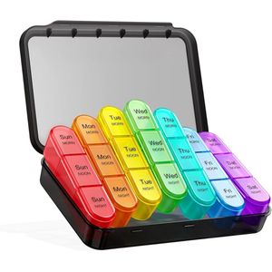 Pillenorganizer - Wekelijkse pillenorganizer - Dagelijkse pillenorganizer 7-daagse vitaminen- en medicatieorganizer