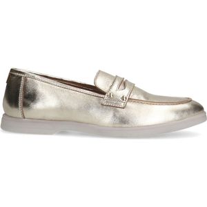 Manfield - Dames - Metallic gouden leren loafers - Maat 36