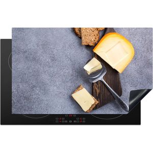 Kookplaataccessoires - Inductie beschermer - 85x52 cm - Inductie Afdekplaat - Anti Slip Mat - Kaas - Brood - Hollands - Stilleven - Inductiebeschermer - Voor kookplaat - Werkbladbeschermer - Keuken decoratie - Accessoires