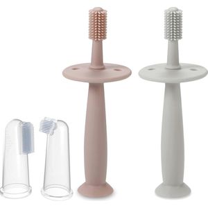 JGS ® Prachtige Siliconen Tandenborstel Set voor Baby's met Zuignap en Mondverzorging