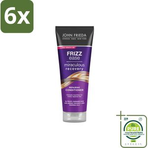 John Frieda – Conditioner – Frizz Ease – Anti-pluis verzorging – 250 ml - Voordeelverpakking - 6 stuks - Anti-pluis conditioner - Glad haar