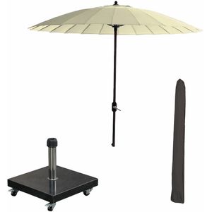 Garden Impressions Manilla stokparasol Ø250 cm - ecru incl 40 kg Eureka parasolvoet en parasolhoes