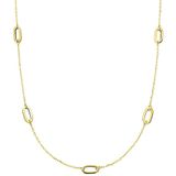 Lucardi - 14 Karaat - Geelgouden Collier - Ketting - 5 Ovalen - 45 cm