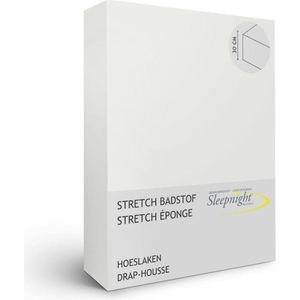Sleepnight Hoeslaken - Stretch badstof - (hoekhoogte 30 cm ) ivoire - B 100 x L 200 cm - 1-persoons - Geschikt voor Standaard Matras/Boxspring/Matras + Topper - 600965-B 100 x L 200 cm