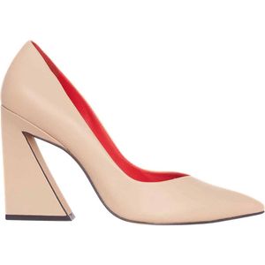 Mangará Maraca dames pumps - 10cm blokhak - Beige - Maat 39