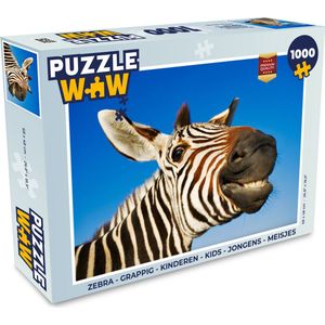 Puzzel Zebra - Grappig - Kinderen - Kids - Jongens - Meisjes - Legpuzzel - Puzzel 1000 stukjes volwassenen