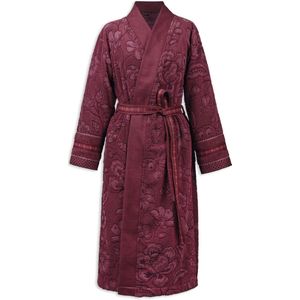 Pip Studio Jasmin Jacquard Bathrobe Badjas - Donker roze - M