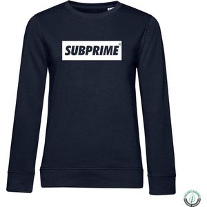 Subprime - Dames Sweaters Sweat Block Navy - Blauw - Maat XL