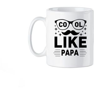 Bedrukte Beker Cool - Papa - Quote Vaderdag - Verjaardag -Opa - Koffie Mok Dad -Gepersonaliseerd Cadeau Mug