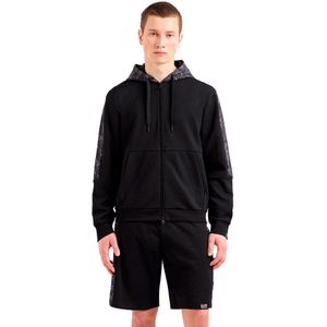 EA7 - Logo Serie - Sweatshirt - Zwart - Katoen - Capuchon met Ritssluiting