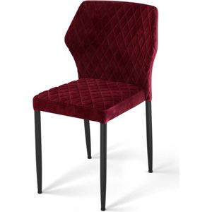 Louis Stapelstoel bordeaux, velvet gestoffeerd, brandvertragend, 49x57,5x81,5cm (LxBxH), 52004