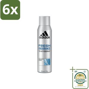 Adidas – Deodorant Spray – Fresh Endurance – 150 ml - Voordeelverpakking - 6 stuks - Anti-transpirant - Frisheid