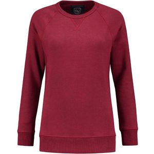 Lemon & Soda heavysweat raglan sweater voor dames bordeaux gemêleerd maat S