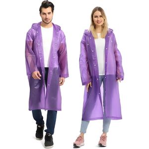 Festival Regenjas - Paars | Unisex EVA Capuchon Poncho | Lichtgewicht / Waterdicht | Fashion Favorite