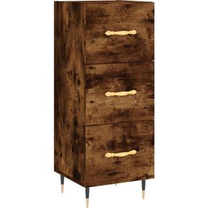 VidaXL Dressoir 34,5x34x90 cm - Bewerkt Hout Gerookt Eiken