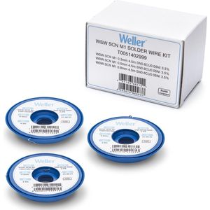 Weller T0051402999 - Soldeerdraad Sample Kit - WSW SCN M1 - 0,3 + 0,5 + 0,8 mm - 21g - SN0.6CU0.05Ni3.5%