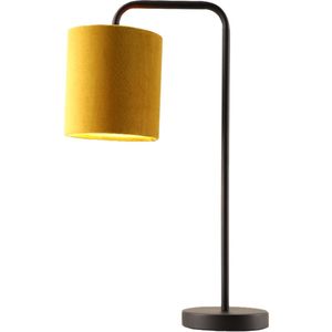 Olucia Kristin - Moderne Tafellamp - Metaal/Stof - Geel;Goud