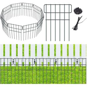 Tuinhek, metalen hekelementen, tuinhekken, decoratieve omheining, complete omheining, tuinhek, dieren, omheining, decoratief tuinhek, metaal, voor terras, binnenplaats, tuin (10 stuks)