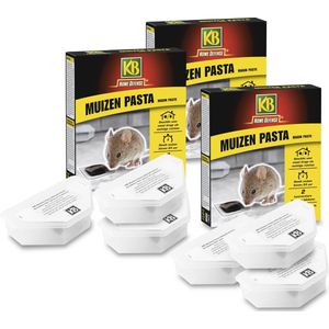 KB Home Defense Muizenlokdoos Magik Paste (pasta) - Muizenval - Muizen pasta (10g) voldoende voor 70 muizen – 3 x 2 stuks - Muizengif - Werkt binnen 24 uur - Voordeelverpakking