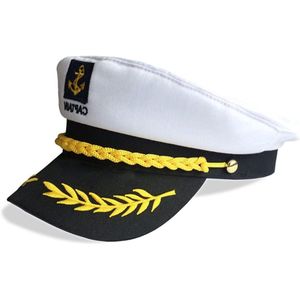 Navy Captain Hat - Match je Verschillende Kledingstijlen en Word Het Middelpunt van de Menigte (Wit)