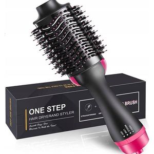 4-in-1 - Föhnborstel - Droog/Stijl/Krul/Volume - Keramische Magic Brush - 1200W - Zwart/Roze