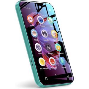 Mp3 speler met Bluetooth, 72 GB 4.0-inch mp3-mp4-speler met volledig touchscreen met WiFi-overdracht, draagbare HiFi Sound Walkman digitale muziekspeler met FM, recorder, browser (Groente)