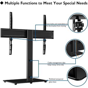 TV Stand TV Stand voor 32-65 inch LCD LED OLED Plasma Flat & Curved TV tot 45KG, Hoogte Verstelbaar & Stabiel, Max.VESA 600x400