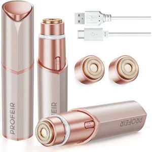 Draadloze Gezichtshaarverwijderaar voor Vrouwen - Pijnloze Scheerapparaat voor Aanzicht en Bovenlip met Verlichting