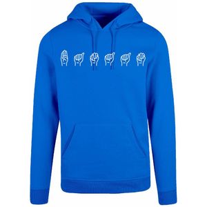 7311 - Hoodie - Gebarentaal; Banaan-Cobalt Blue-L