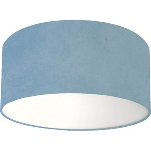 Plafondlamp velours jeans blauw - Kinderkamerdecoratie- Lamp voor aan het plafond - Diameter 35cm x 15cm hoog | E27 fitting maximaal 40 watt | Excl. Lichtbron