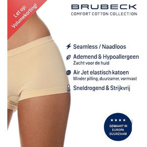 Brubeck Dames Boxershorts – Naadloos (Seamless) Elastisch Katoen - Beige - S