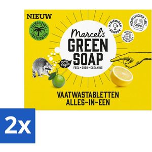 Marcel's Green Soap - Vaatwascapsules - Eco All-In-One Grapefruit & Limoen - Krachtige werking - 24 Vaatwascapsules - Voordeelverpakking - 2 stuks