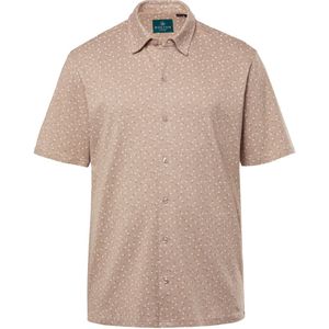 Boston Park - Heren - Boston Park piqué overhemd korte mouw kentkraag modern fit - Zand - Maat 3XL