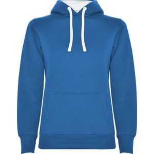 Kobalt Blauwe dames Hoodie met Witte binnenzijde capuchon en koord Urban merk Roly maat L