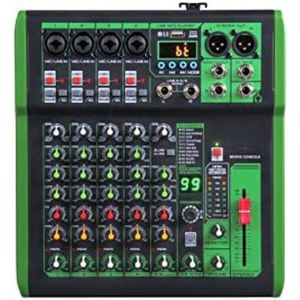 Mengpaneel dj - Mengpaneel mixer - Mengpaneel met versterker - Mengpaneel bluetooth - 34,1 x 31,9 x 11,7 cm