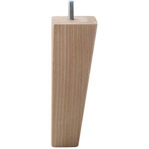 Meubelpoot vierkant 6 bij 6 cm en hoogte 17 cm van massief hout (M10) - Set van 4 stuks