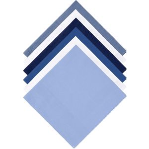 TRANKIELO® - 6 Stuks Heren Zakdoeken van Katoen - 40x40cm, Zacht, Duurzaam & Herbruikbaar - Blauw