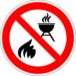 Verboden te BBQ'en sticker 200 mm