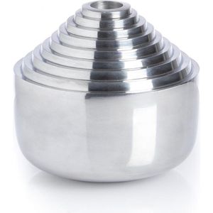 XLBoom Laps Kaarsenhouder - In Aluminium - Zilver - 11 x 11 x 10,5cm