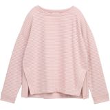 TOM TAILOR - Sweatshirt - Rosé/Wit - Recht Model - Lange Mouw